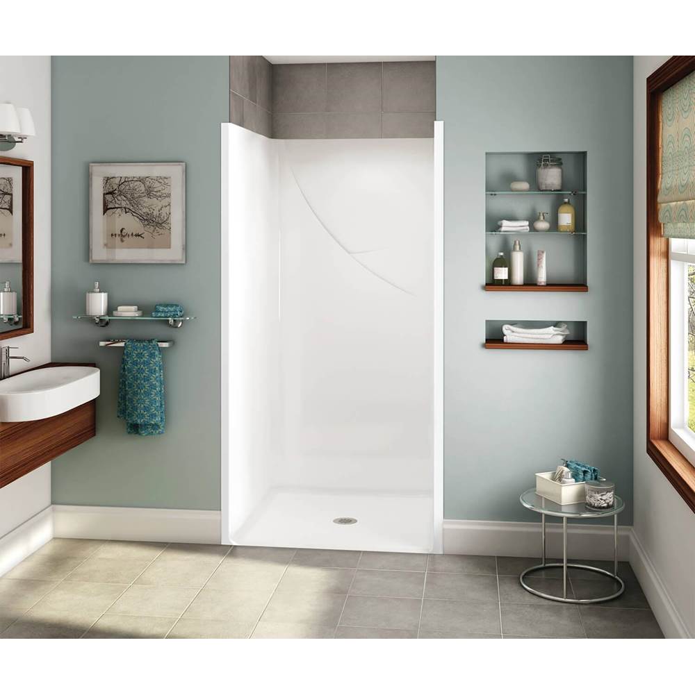 Aker OPS-3636-RS RRF AcrylX Alcove Center Drain One-Piece Shower in Biscuit - Base Model