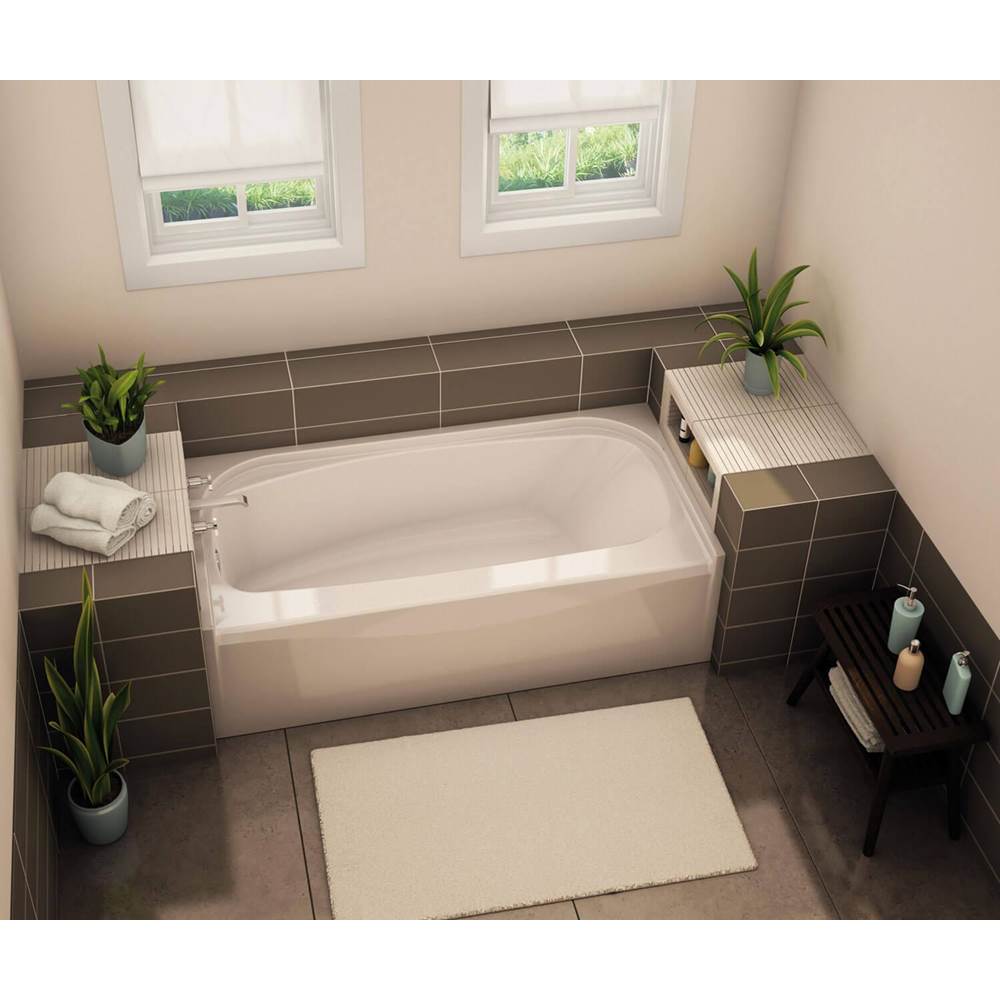 Aker TOF-3260 AcrylX Alcove Right-Hand Drain Bath in Sterling Silver