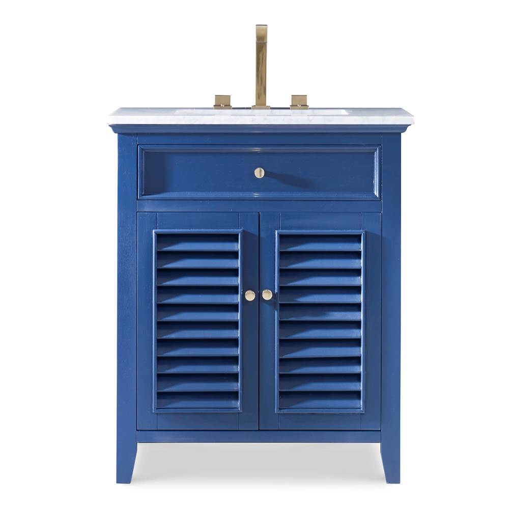 Ambella Home Collection Louvered Medium Sink Chest - Cadet Blue