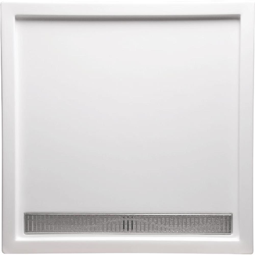 Americh 36'' x 36'' Single Threshold DS Base w/Channel Drain - Biscuit