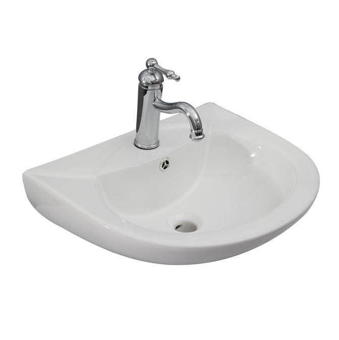 Barclay Banks  Wall-Hung for 4''ccFaucet Hole, Overflow, White