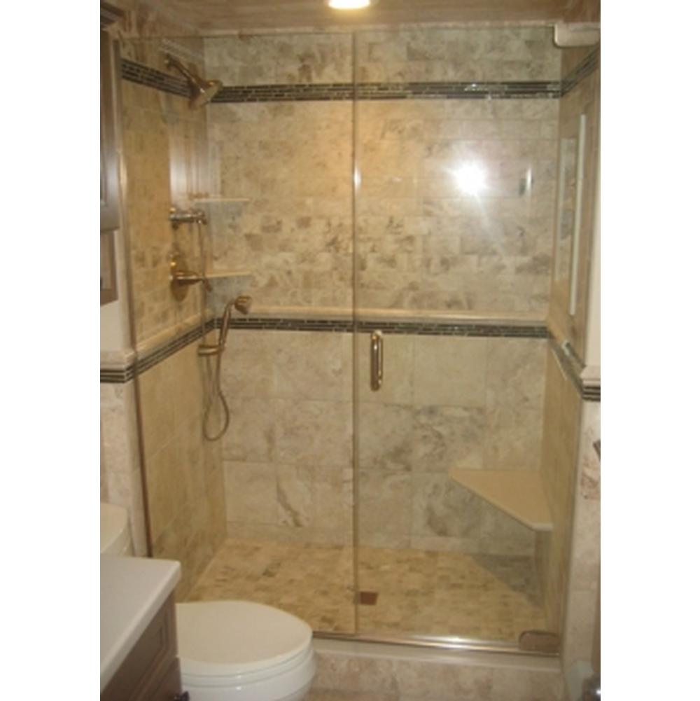 Century Bathworks GAPW-1627 Door & Panel, 3/8'' Clear Glass, 6'' C-Pull Handle