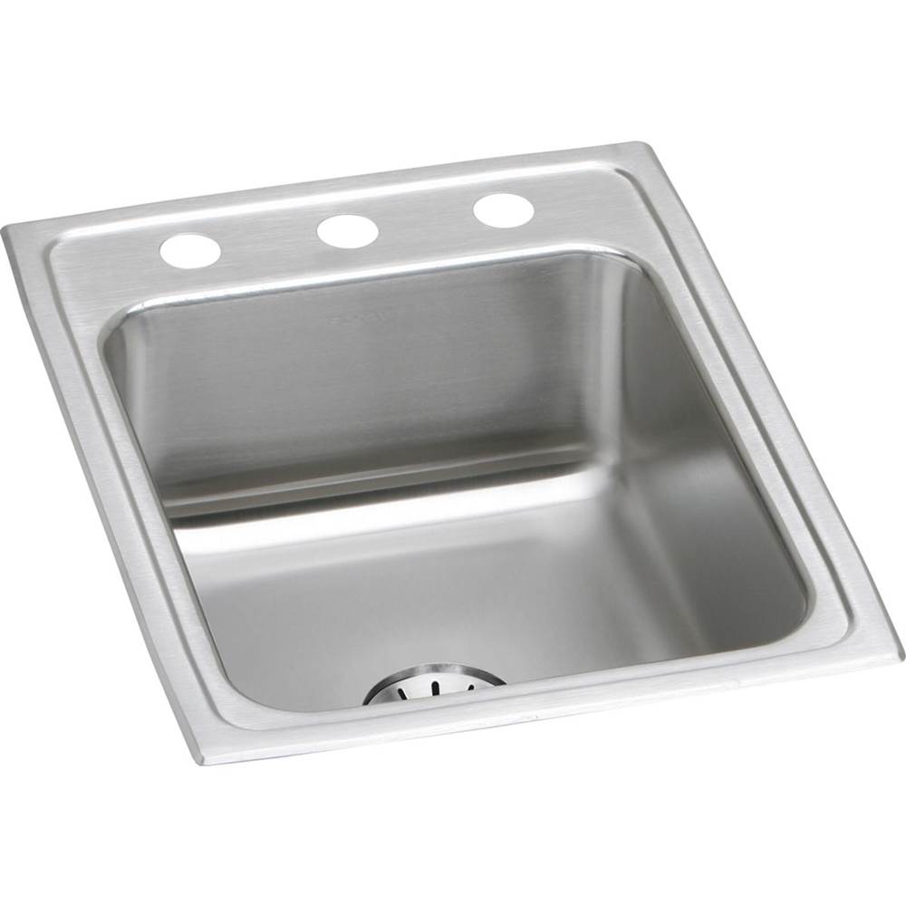 Elkay Lustertone Classic Stainless Steel 17'' x 22'' x 7-5/8'', 1-Hole Single Bowl Drop-in Sink with Perfect Drain