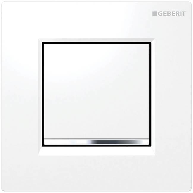 Geberit Geberit urinal flush control with pneumatic flush actuation, actuator plate type 30: white / bright chrome / white