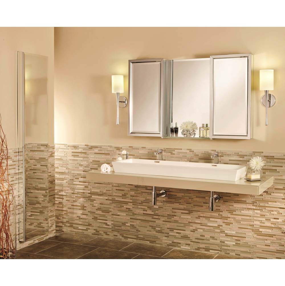GlassCrafters 20'' x 72'' Satin Chrome Full Length Mirrored Cabinet - 6 Inch Deep, Satin Bronze, Left Hinge