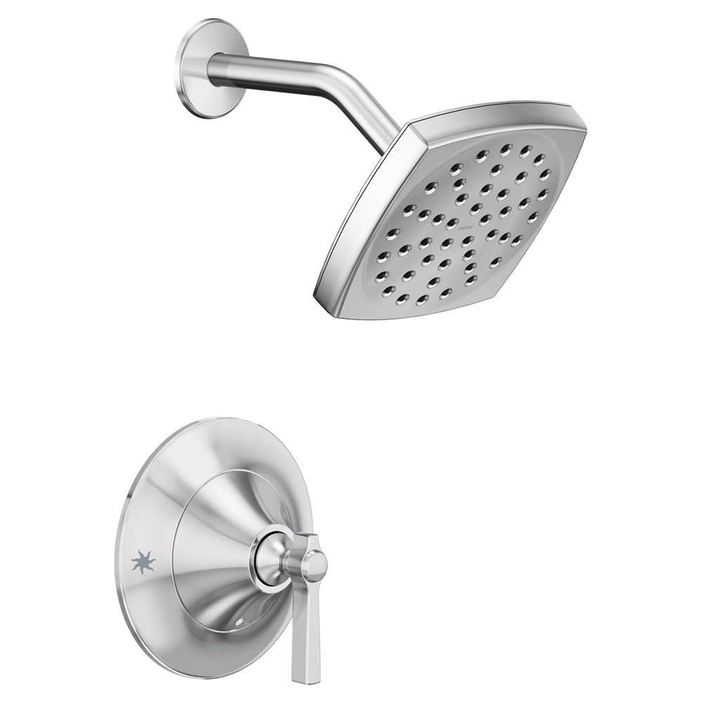 Moen Flara Posi-Temp Rain Shower 1-Handle Shower Only Faucet Trim Kit in Chrome (Valve Sold Separately)