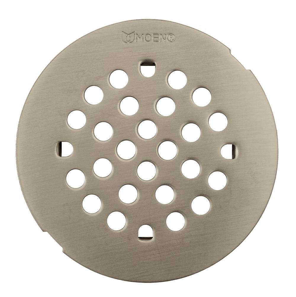 Moen 4-1/4-Inch Shower Strainer Snap-In Shower Drain Cover, Brushed Nickel