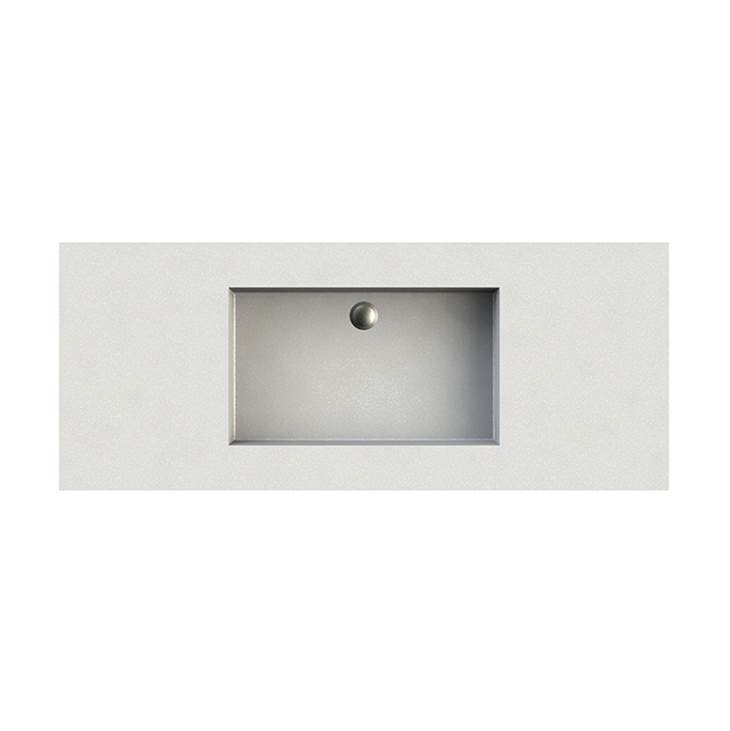 MTI Baths Petra 13 Sculpturestone Counter Sink Double Bowl Up To 80'' - Gloss Biscuit
