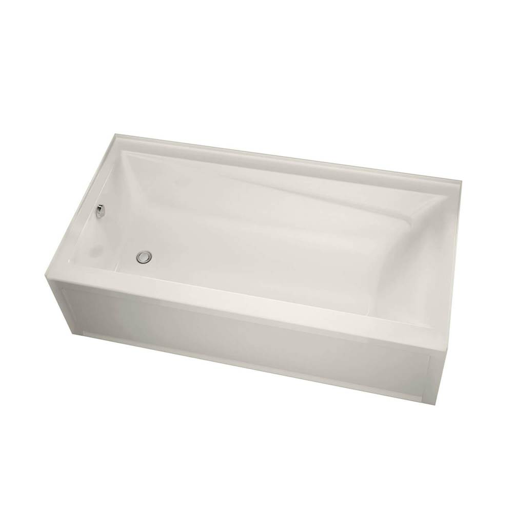 Maax Exhibit 6030 IFS Acrylic Alcove Right-Hand Drain Whirlpool Bathtub in Biscuit