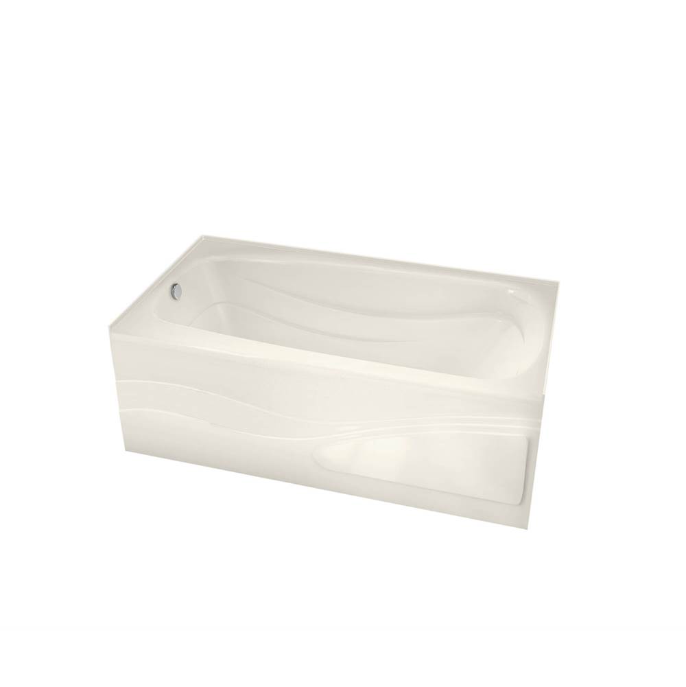 Maax Tenderness 6032 Acrylic Alcove Right-Hand Drain Aeroeffect Bathtub in Biscuit