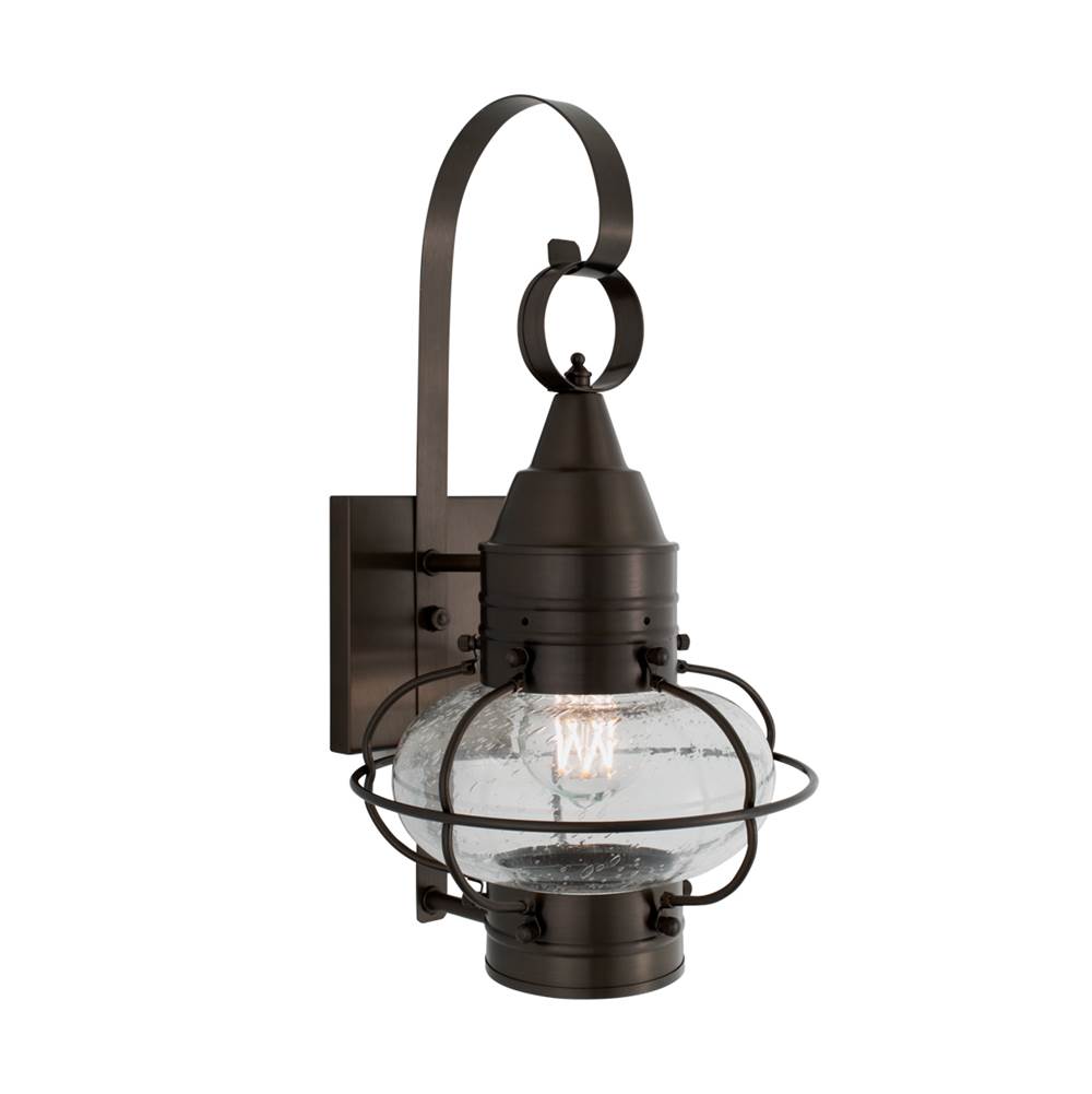 Norwell Classic Onion Outdoor Wall Light - Bronze with Seeded Glass