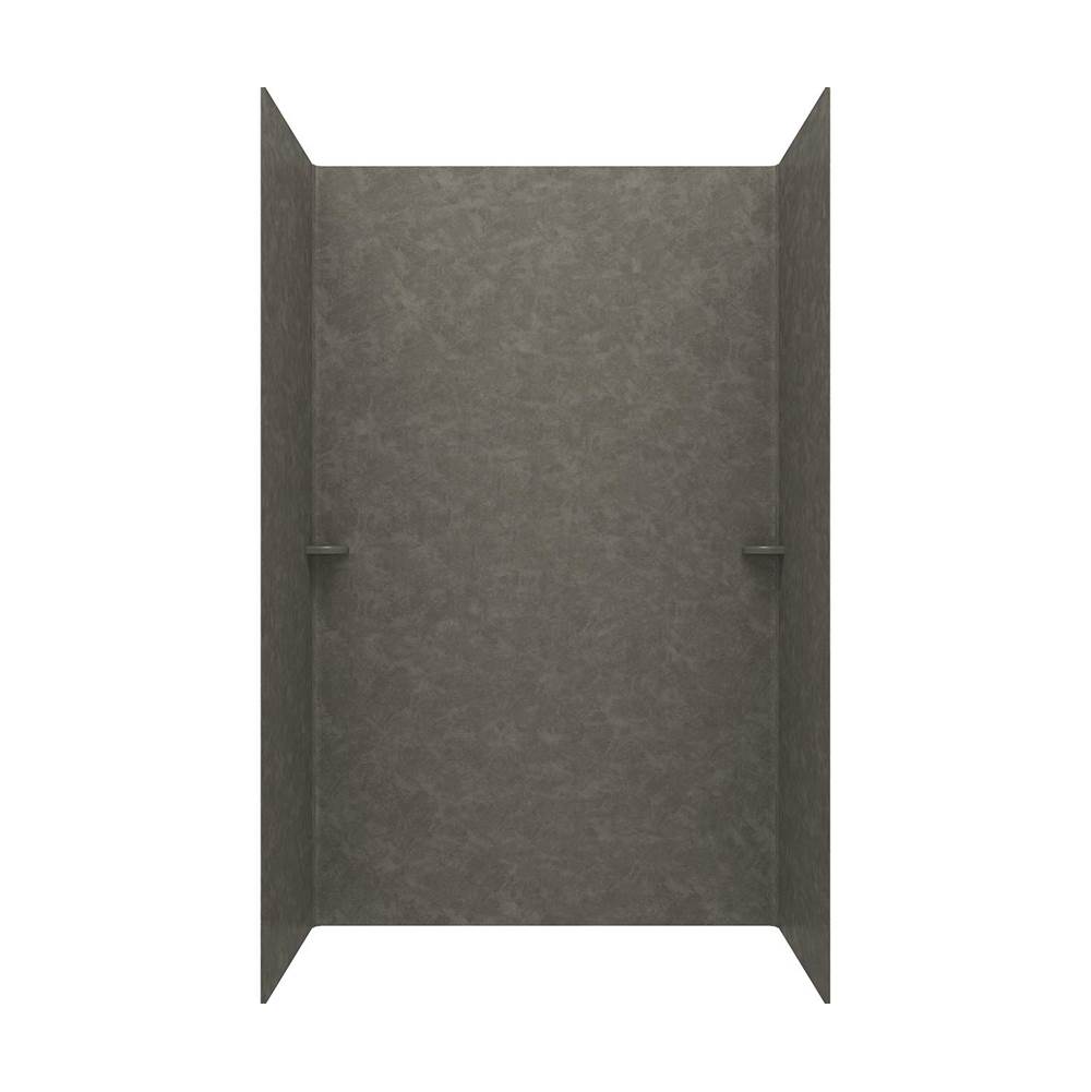 Swan SS-60-3 30 x 60 x 60 Swanstone® Smooth Glue up Tub Wall Kit in Charcoal Gray