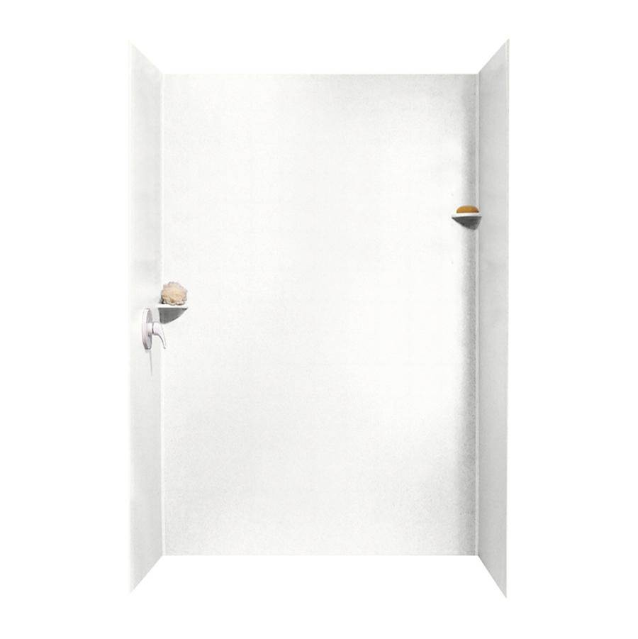 Swan SK-366296 36 x 62 x 96 Swanstone® Smooth Glue up Shower Wall Kit in Tahiti White