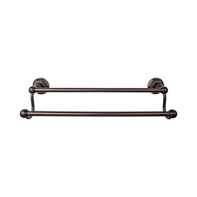 Top Knobs Edwardian Bath Towel Bar 24 Inch Double - Hex Backplate Oil Rubbed Bronze