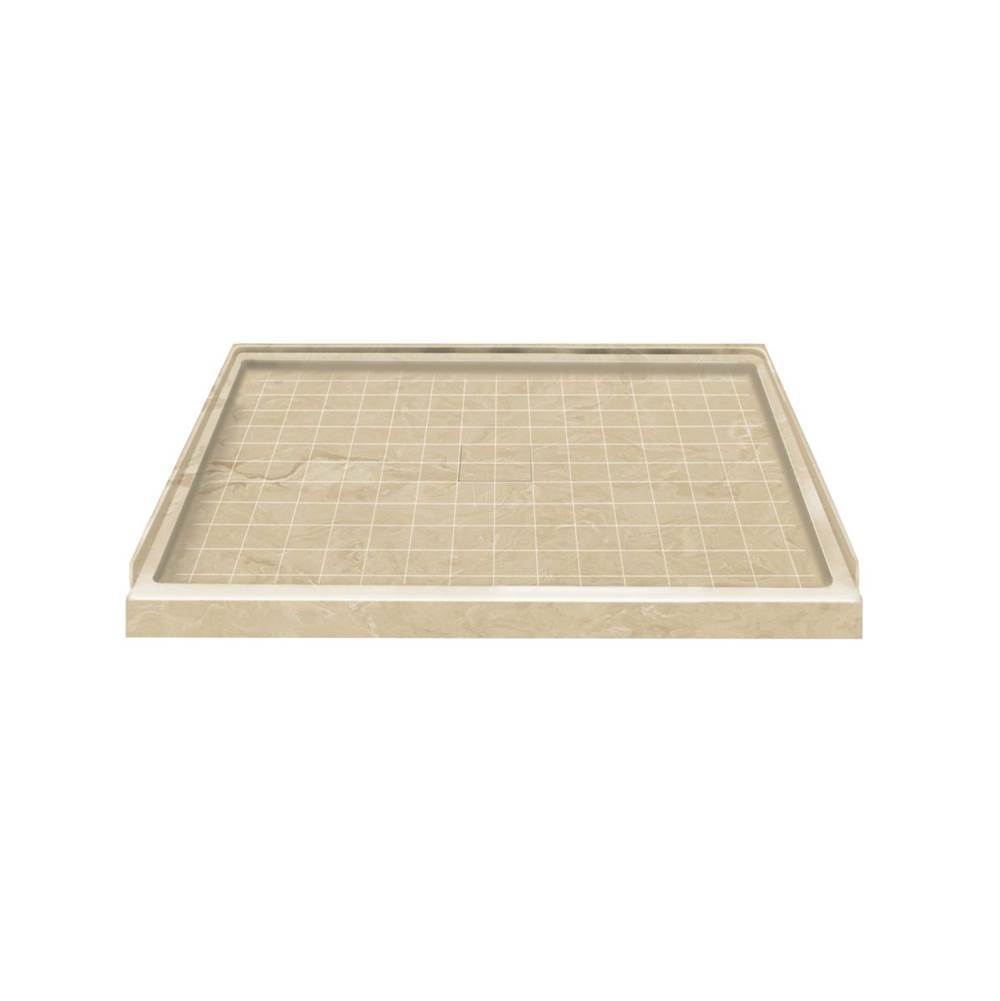 Transolid 48'' x 34'' Solid Surface Shower Base in Almond Sky