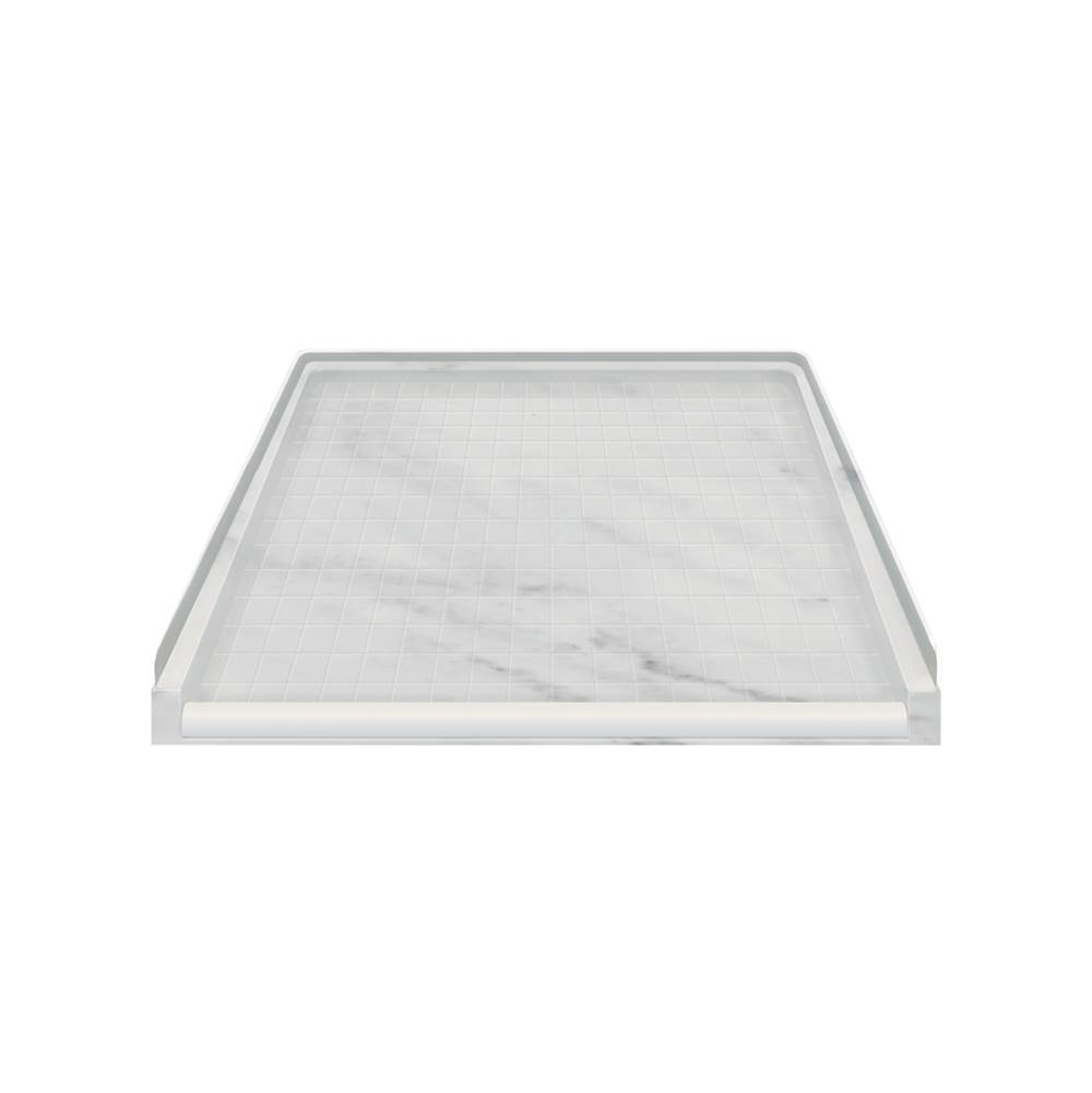 Transolid 39.5'' x 37.75'' Solid Surface Barrier-Free Shower Base in White Carrara