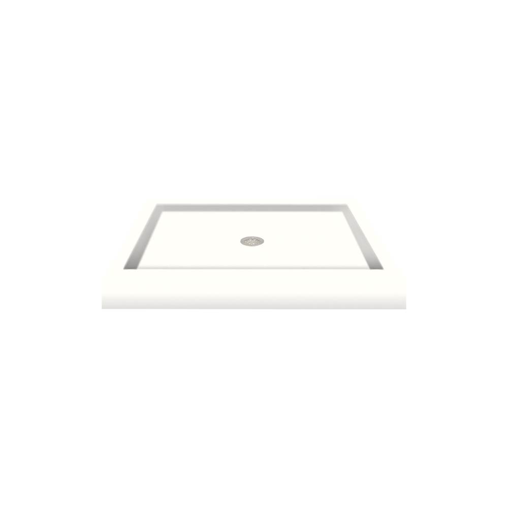 Transolid 36'' x 36'' Decor Solid Surface Shower Base in White