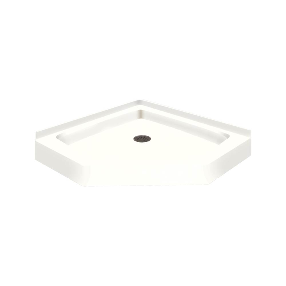 Transolid 42'' x 42'' Decor Solid Surface Shower Base in White