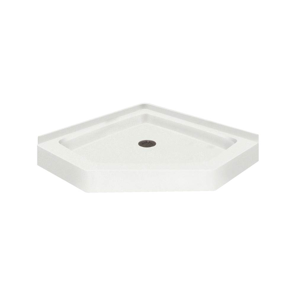 Transolid 42'' x 42'' Decor Solid Surface Shower Base in Matrix White