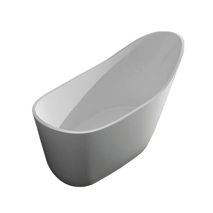 Transolid SVL6730-0 Vermillion 67'' L x 30'' W x 35'' H Artificial Stone Freestanding Bathtub in White