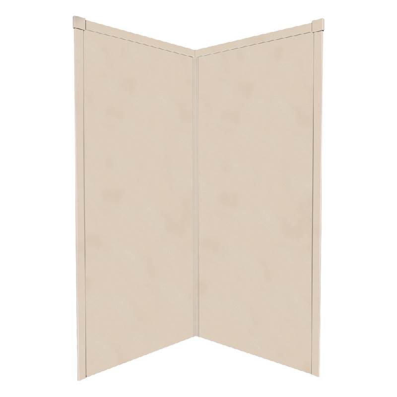 Transolid 38'' x 38'' x 72'' Decor Corner Shower Wall Kit in Sand Castle
