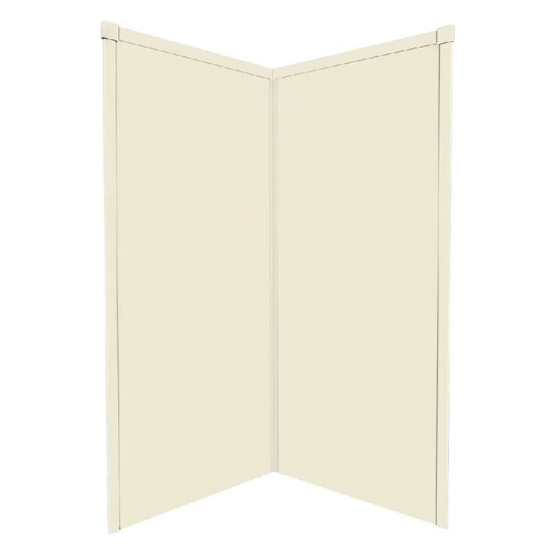 Transolid 42'' x 42'' x 72'' Decor Corner Shower Wall Kit in Biscuit