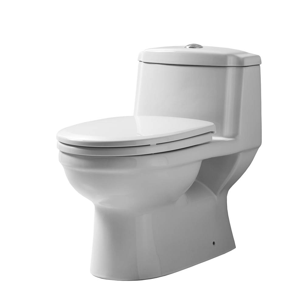 Whitehaus Collection Magic Flush Eco-Friendly One Piece Toilet with a Siphonic Action Dual Flush System,  Elongated Bowl, 1.6/1.1 GPF and WaterSense Certified
