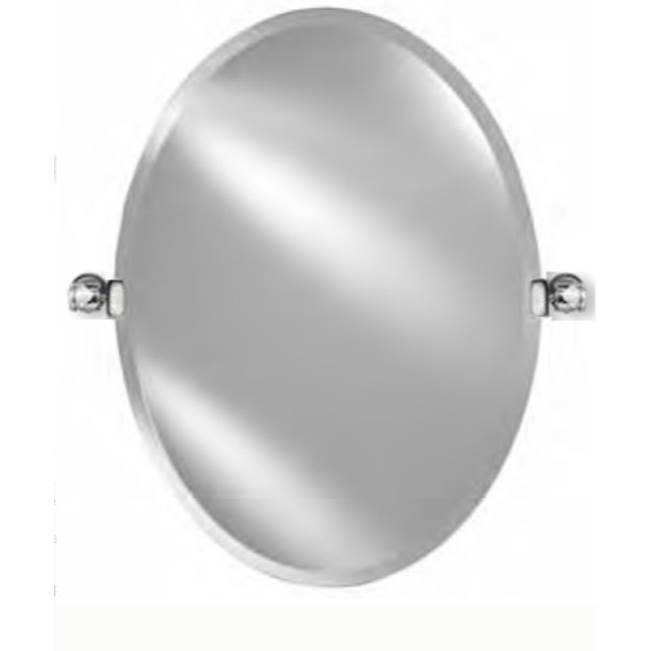 Afina Corporation 18X26 Oval Frameless Beveled- W/Chrome-Transitional Brackets