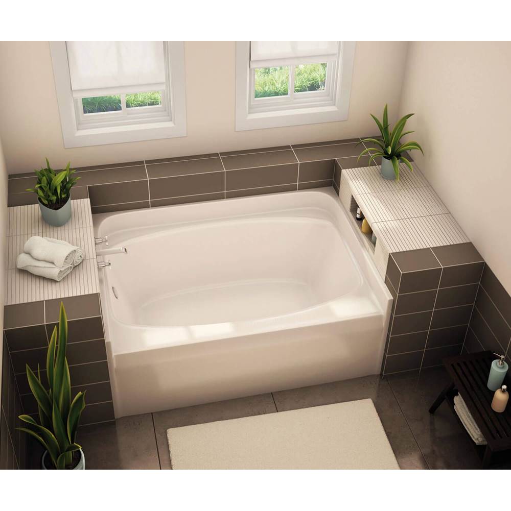 Aker GT-4260 AFR AcrylX Alcove Left-Hand Drain Bath in Sterling Silver