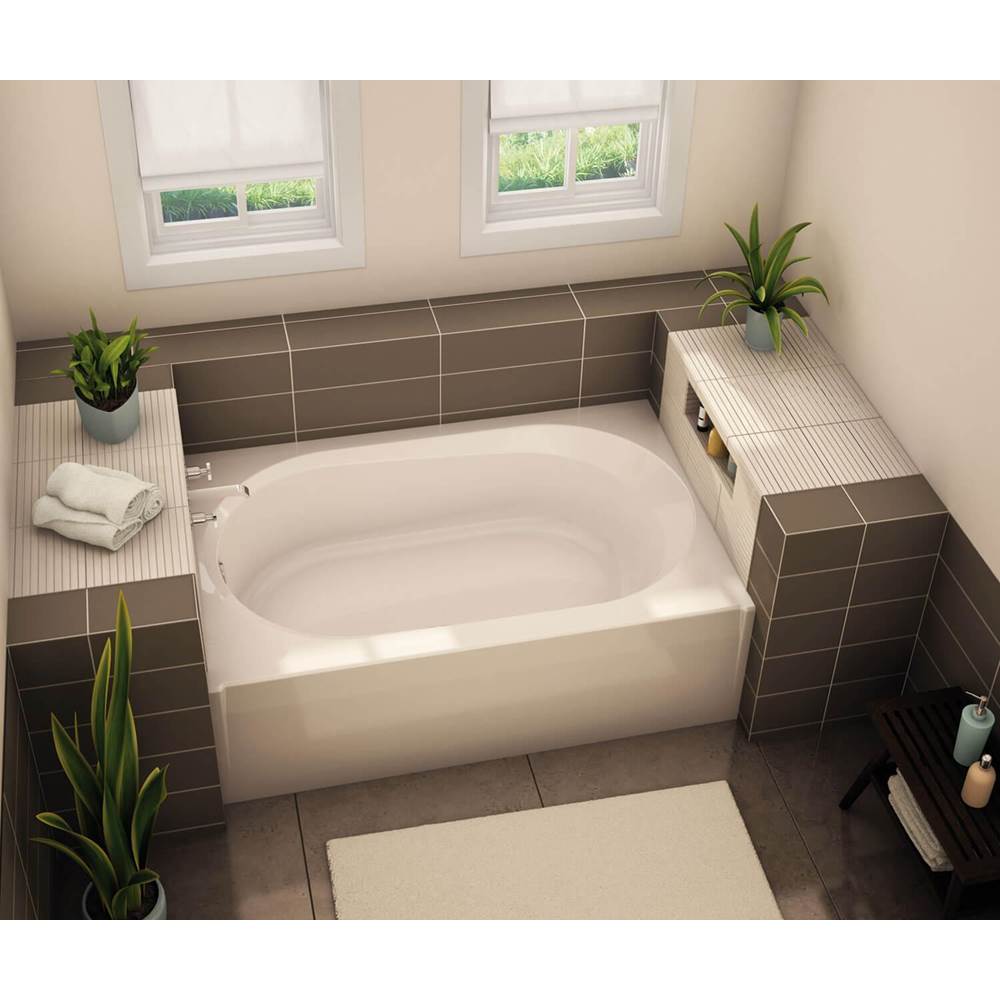 Aker TO-4260 AFR AcrylX Alcove Right-Hand Drain Bath in Sterling Silver