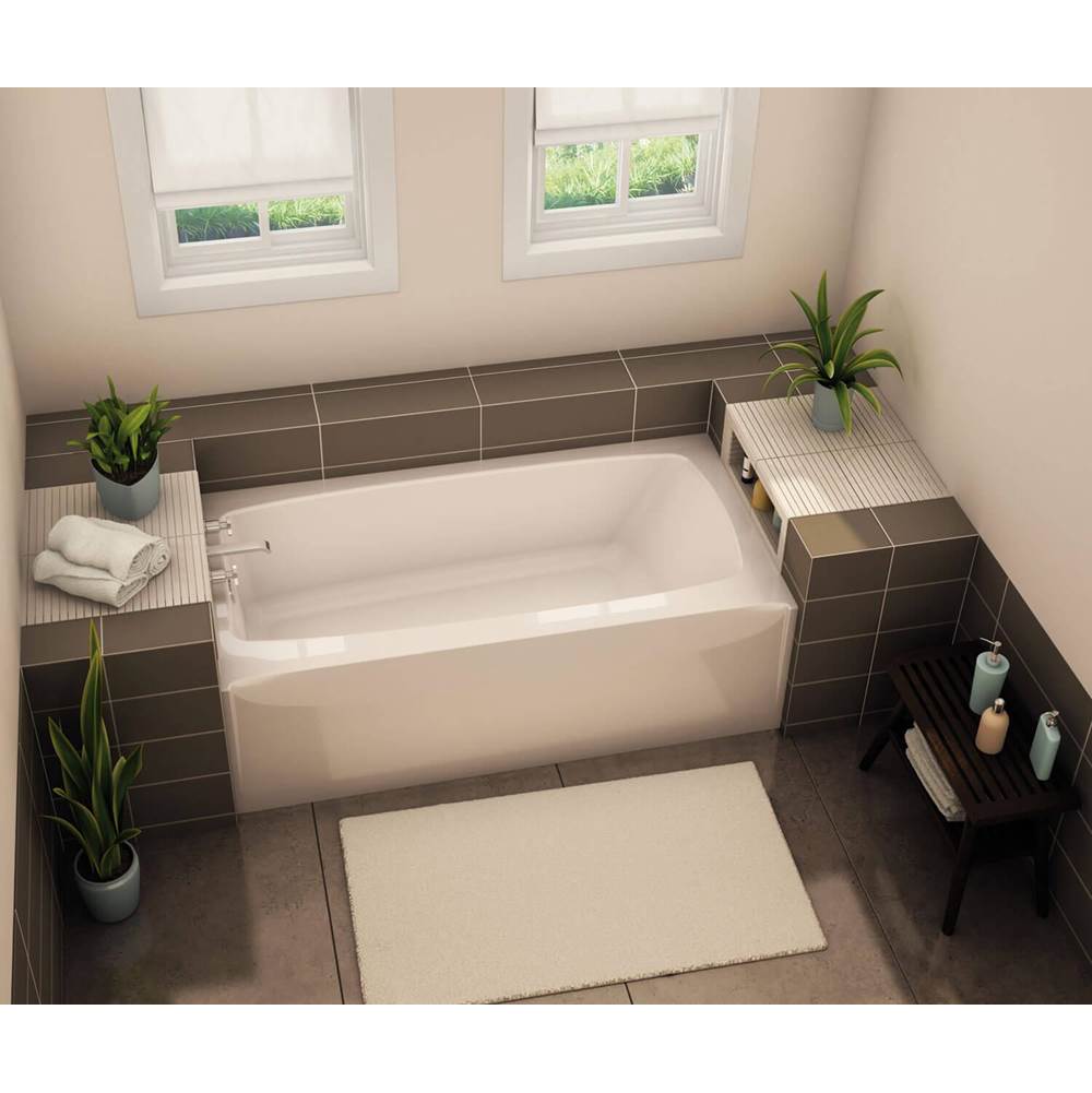 Aker TO-3260 AFR AcrylX Alcove Right-Hand Drain Bath in Sterling Silver