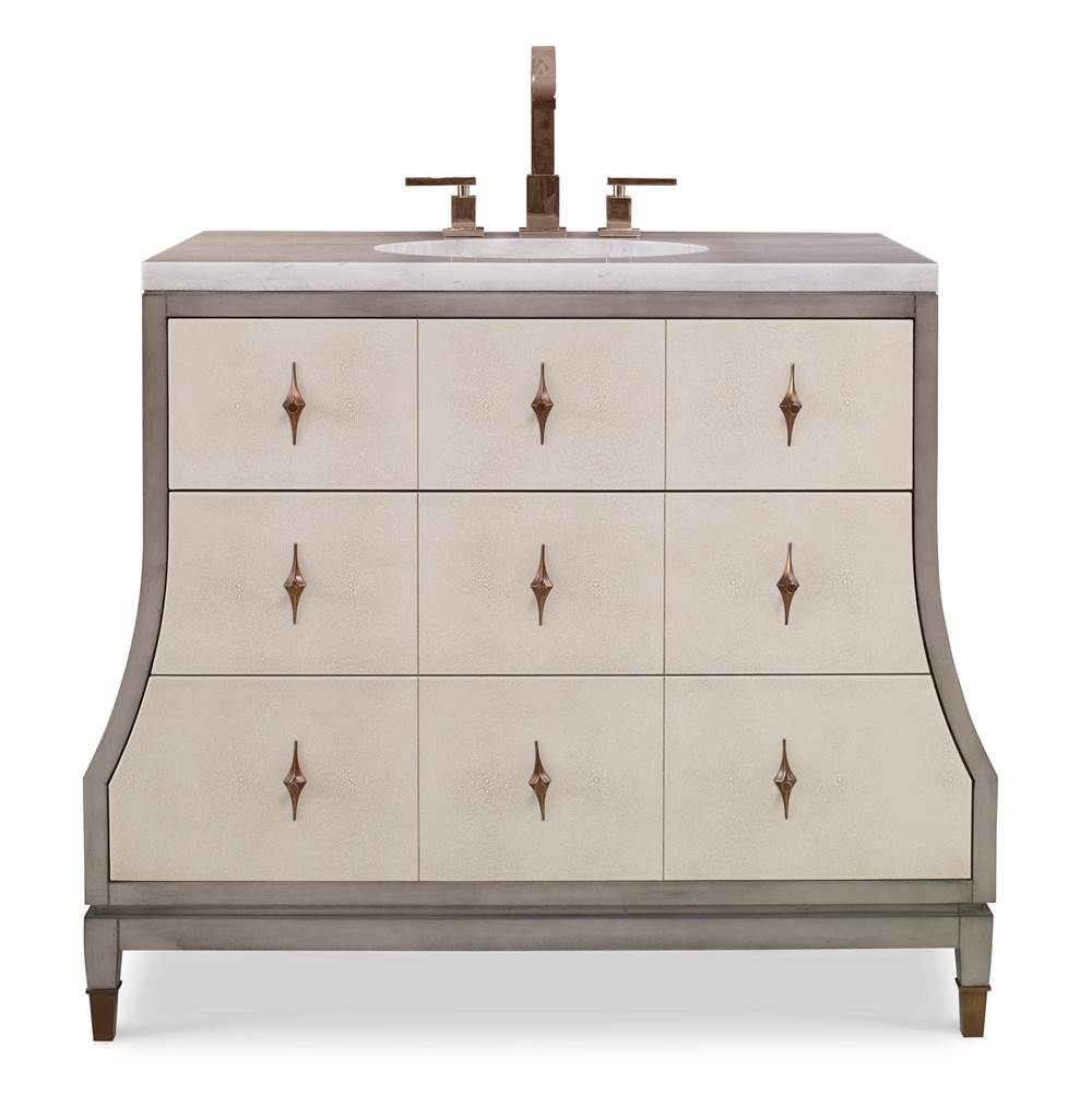 Ambella Home Collection Tapered Sink Chest - Ash Grey / Linen