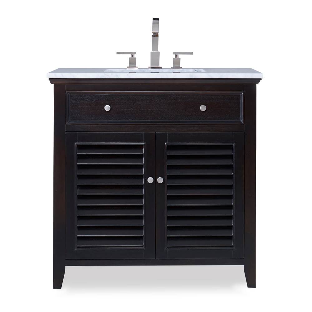 Ambella Home Collection Louvered Sink Chest - Hand Rubbed Raven