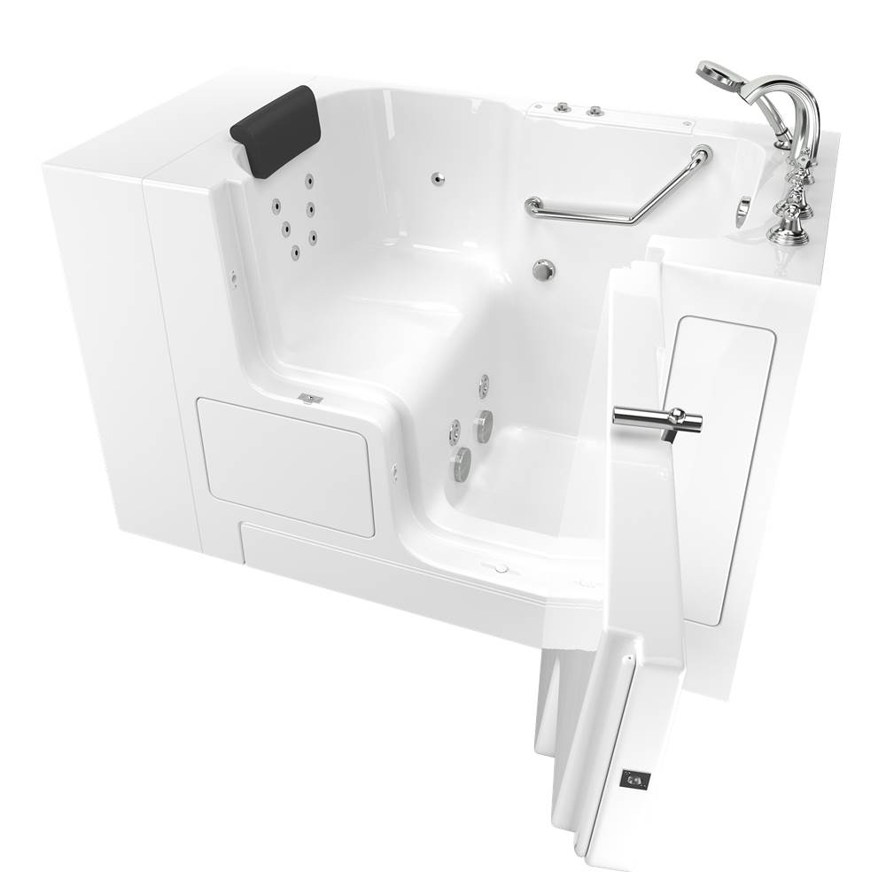 American Standard Gelcoat Premium Series 32 x 52 -Inch Walk-in Tub With Whirlpool System - Right-Hand Drain With Faucet
