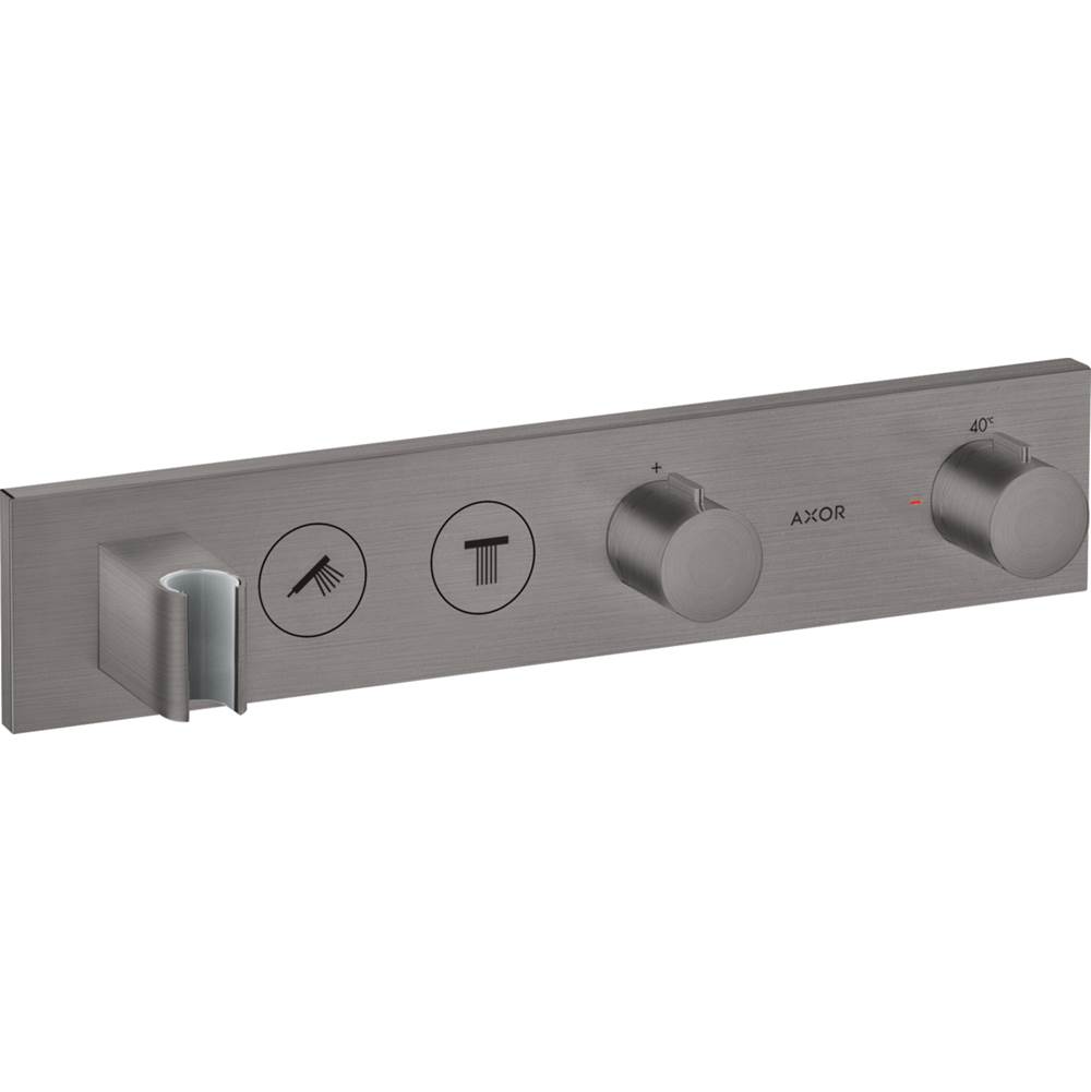 Axor ShowerSolutions Thermostatic Module Trim Select for 2 Functions in Brushed Black Chrome