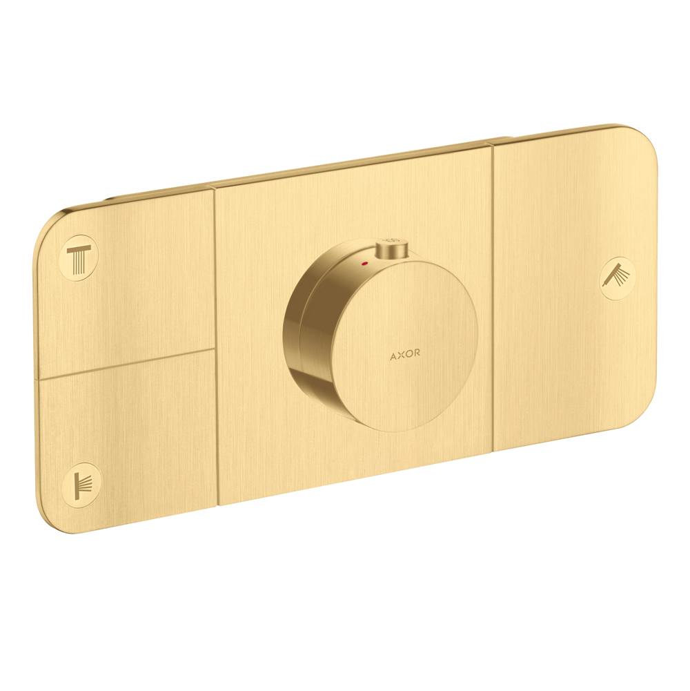 Axor ONE Thermostatic Module Trim for 3 Functions in Brushed Gold Optic