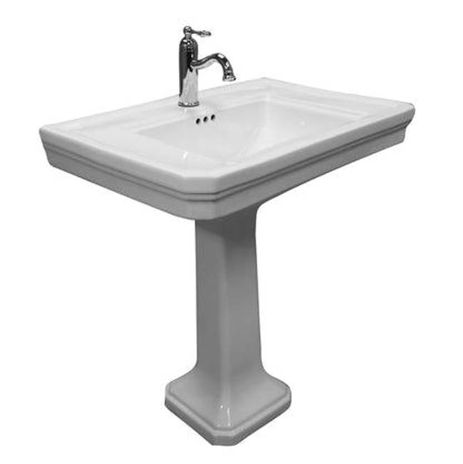 Barclay Drew 770 Pedestal 4'' cc faucet Hole, Overflow, White
