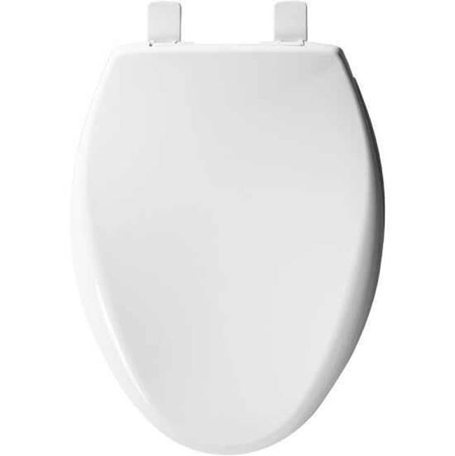 Bemis Elongated Plastic Toilet Seat Biscuit Never Loosens Removes for Cleaning Slow-Close Adjustable with Extra Stability