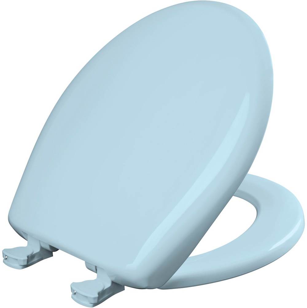 Bemis Round Plastic Toilet Seat with WhisperClose with EasyClean & Change Hinge and STA-TITE in Dresden Blue