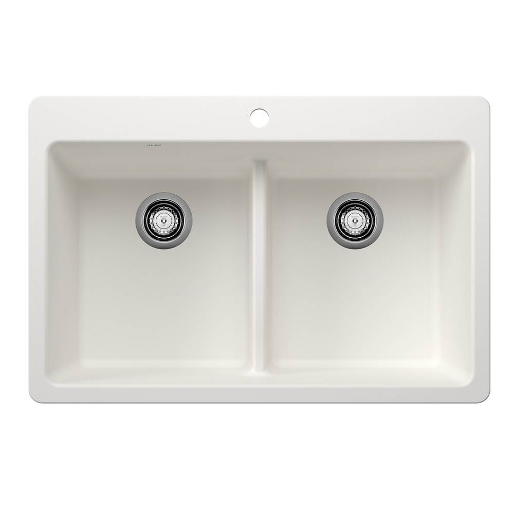 Blanco Liven Equal Double Low Divide Dual Mount - White