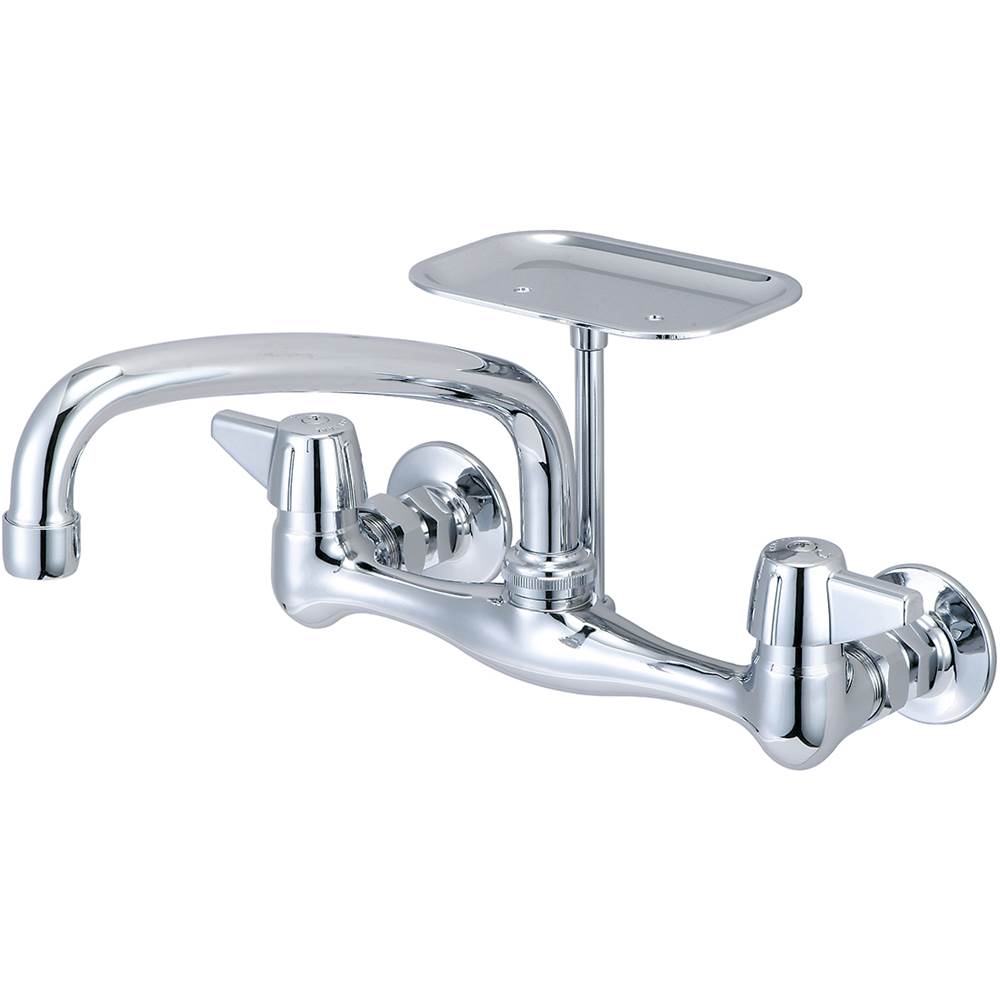 Central Brass Kitchen-Wallmount 7-7/8'' To 8-1/8'' Two Canopy Hdls 8'' Tube Spt Soap Dish-Pc