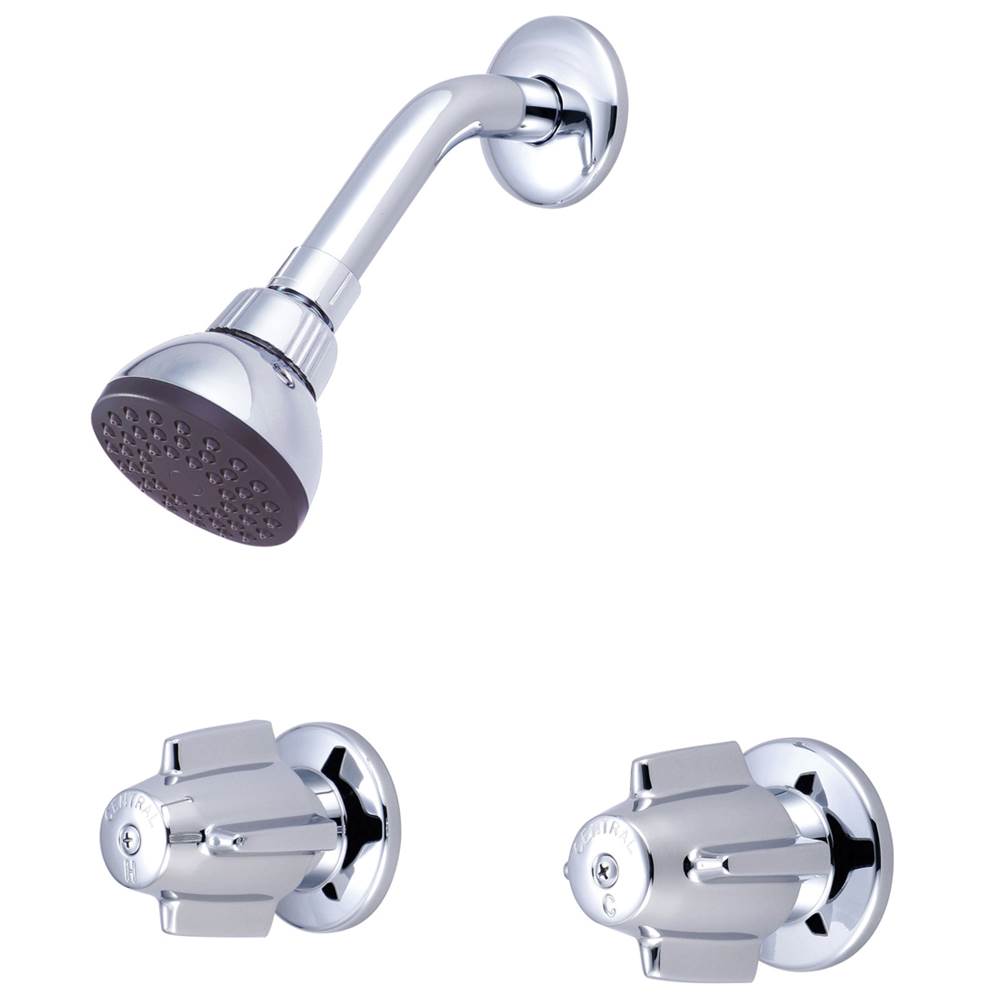 Central Brass SHOWER-2 CANOPY HDL 1/2'' COMBO UNION 8'' CNTRS SHWRHEAD-PC