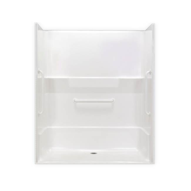 Clarion Bathware 66'' Convertible Shower W/ 3/4'' Threshold - Rear Center Drain