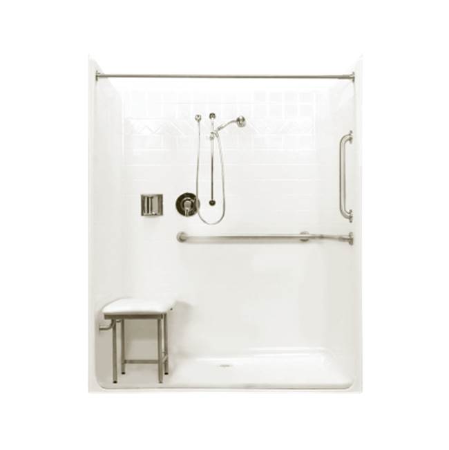 Clarion Bathware 63'' Tiled Barrier Free Shower With 3/4'' Threshold