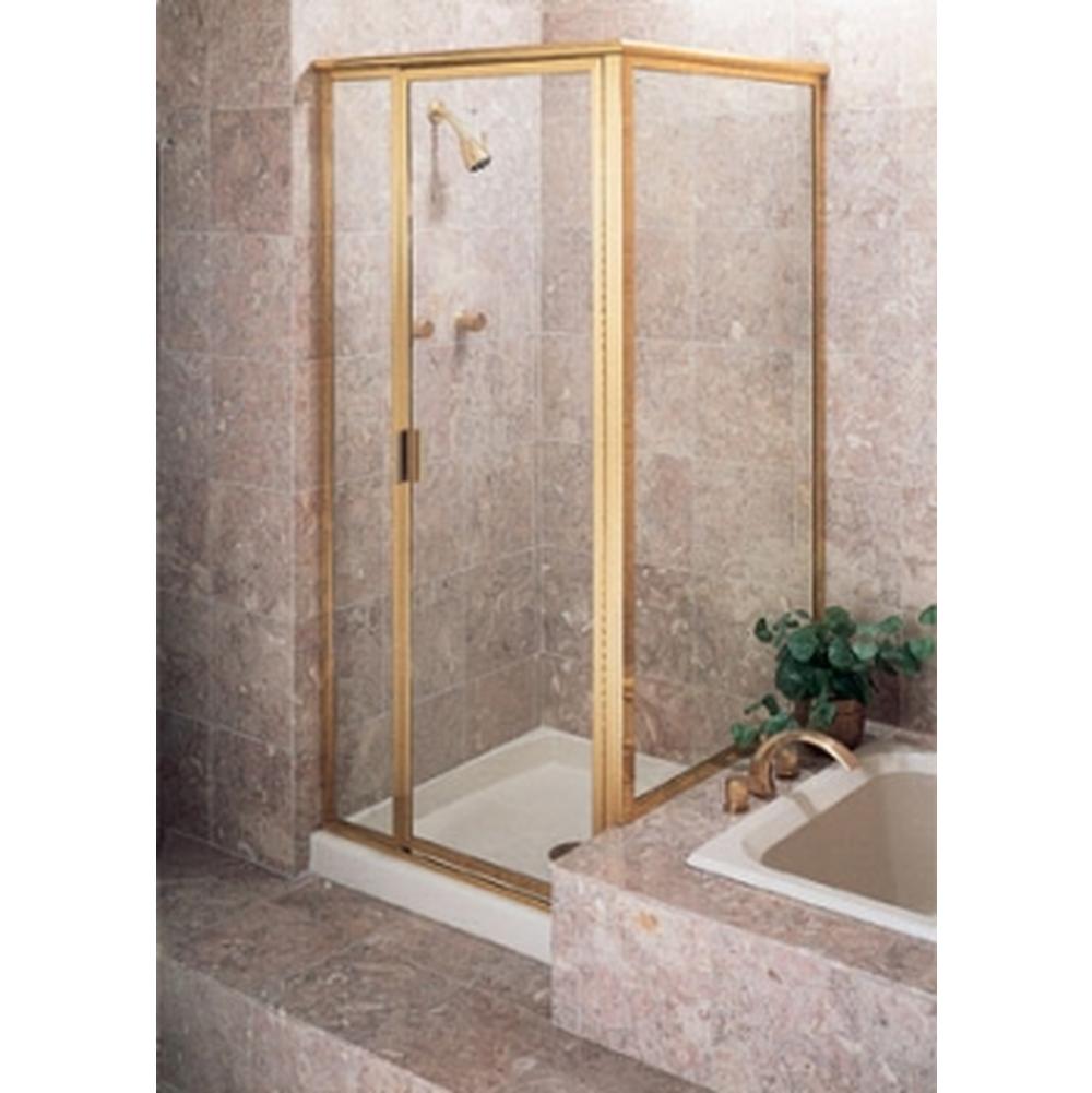 Century Bathworks B-1631B Corner Enclosure, 1'' Frame, Polished 24K Gold, Clear Glass