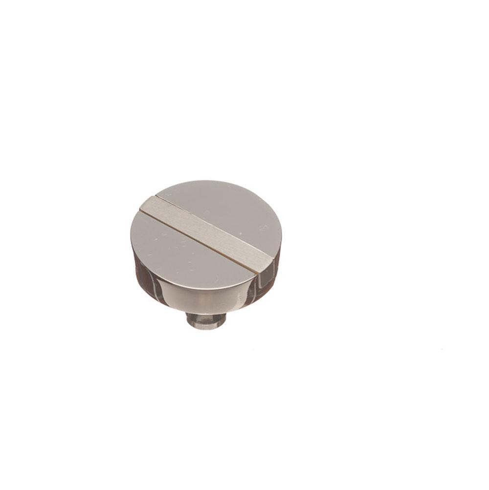 Colonial Bronze Top Striped Cabinet Knob Hand Finished in Polished Chrome and Polished Chrome