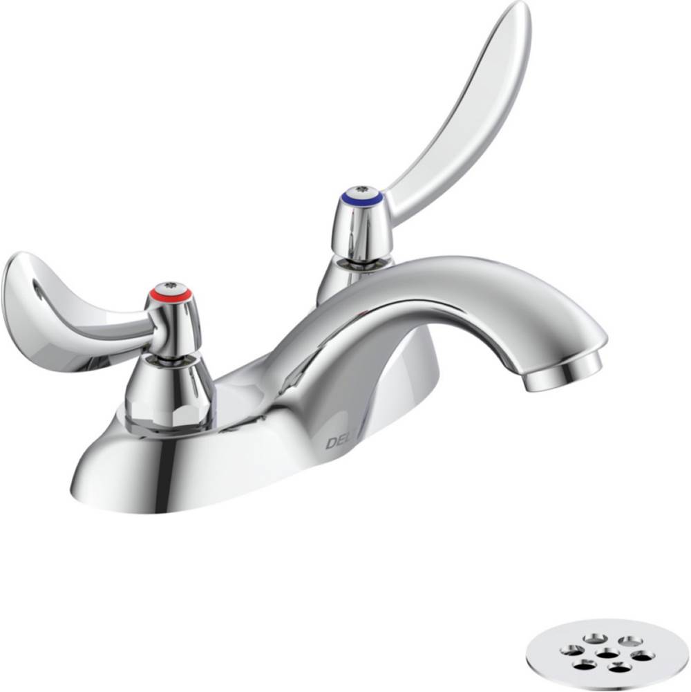 Delta Commercial Commercial 21C: Two Handle Centerset Bathroom Faucet with Grid Strainer