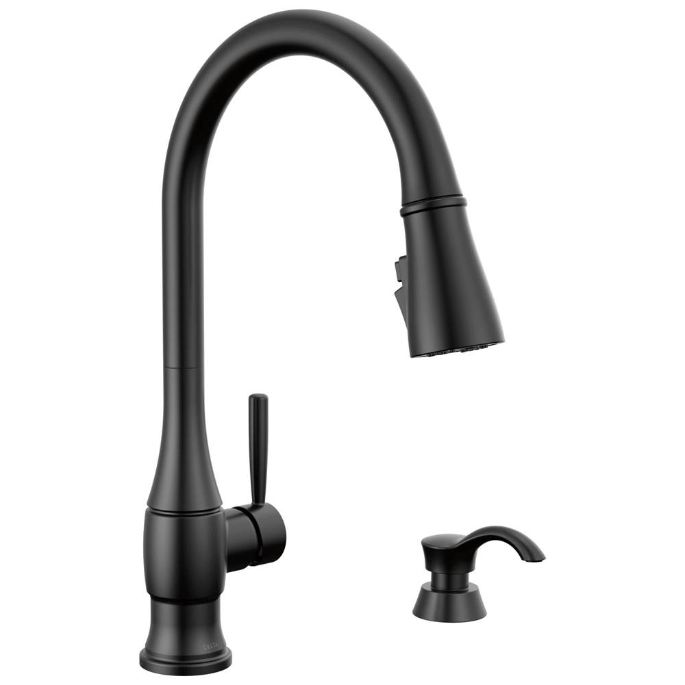 Delta Faucet Hazelwood™ Single Handle Pull-Down Kitchen Faucet with Soap Dispenser and ShieldSpray Technology