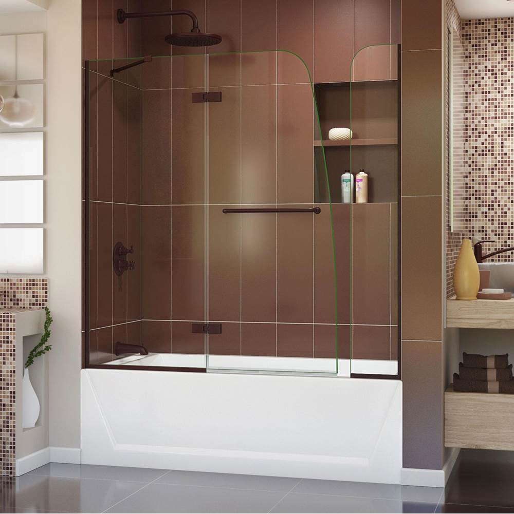 Dreamline Showers DreamLine Aqua Ultra 48 in. W x 58 in. H Frameless Hinged Tub Door with 9 in. Extender Panel in Oil Rubbed Bronze