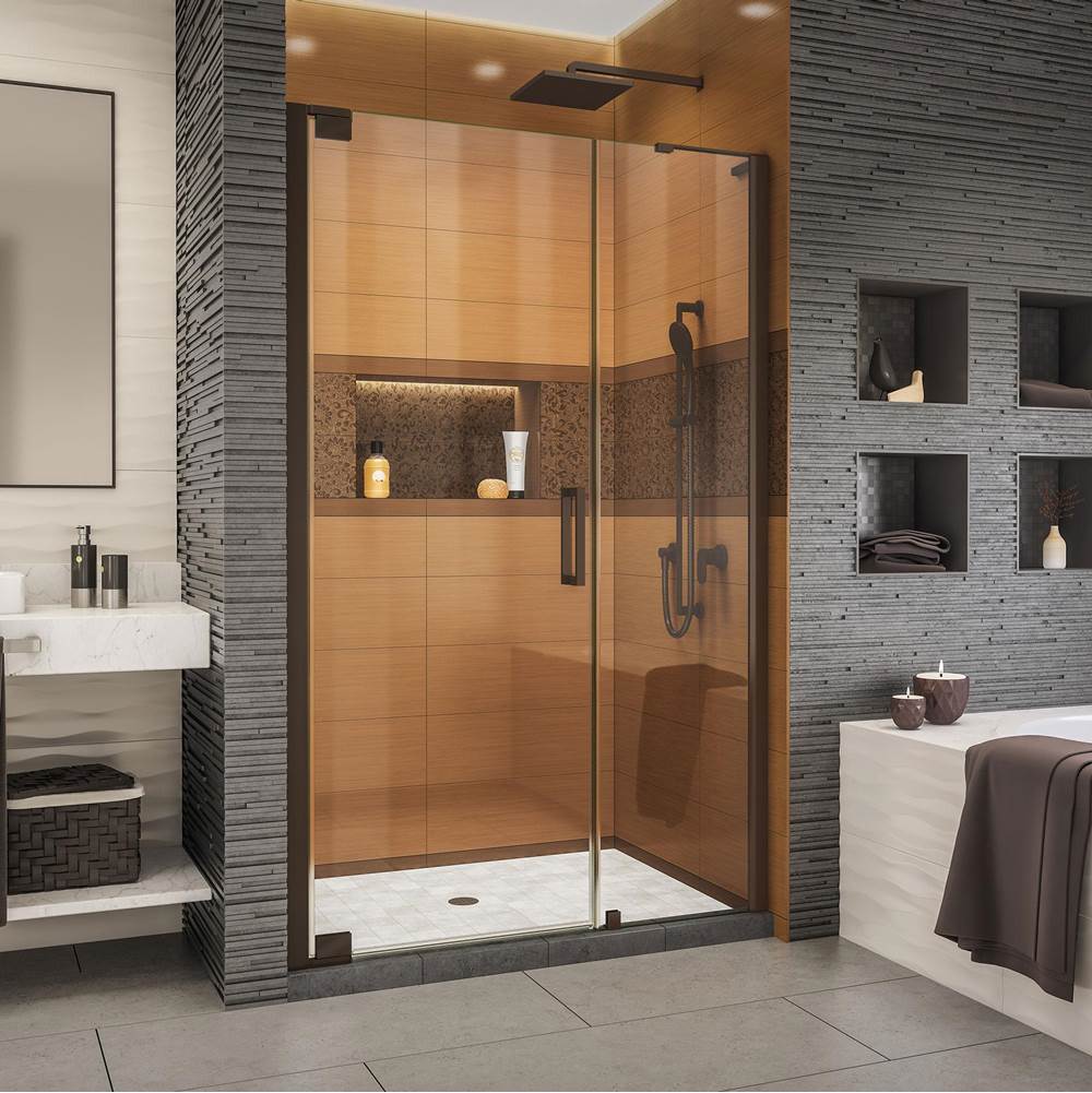 Dreamline Showers DreamLine Elegance-LS 46 1/2 - 48 1/2 in. W x 72 in. H Frameless Pivot Shower Door in Oil Rubbed Bronze